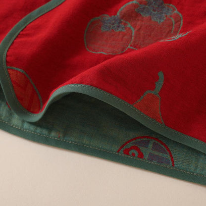 Vêtements de nuit en coton de style oriental avec motif citrouille et kaki - image 7