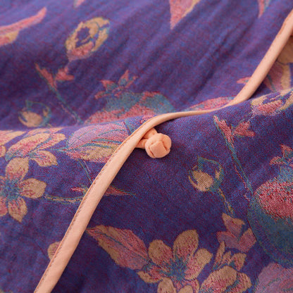 Vêtements de nuit en coton de style oriental avec pivoine et grenade - image 4