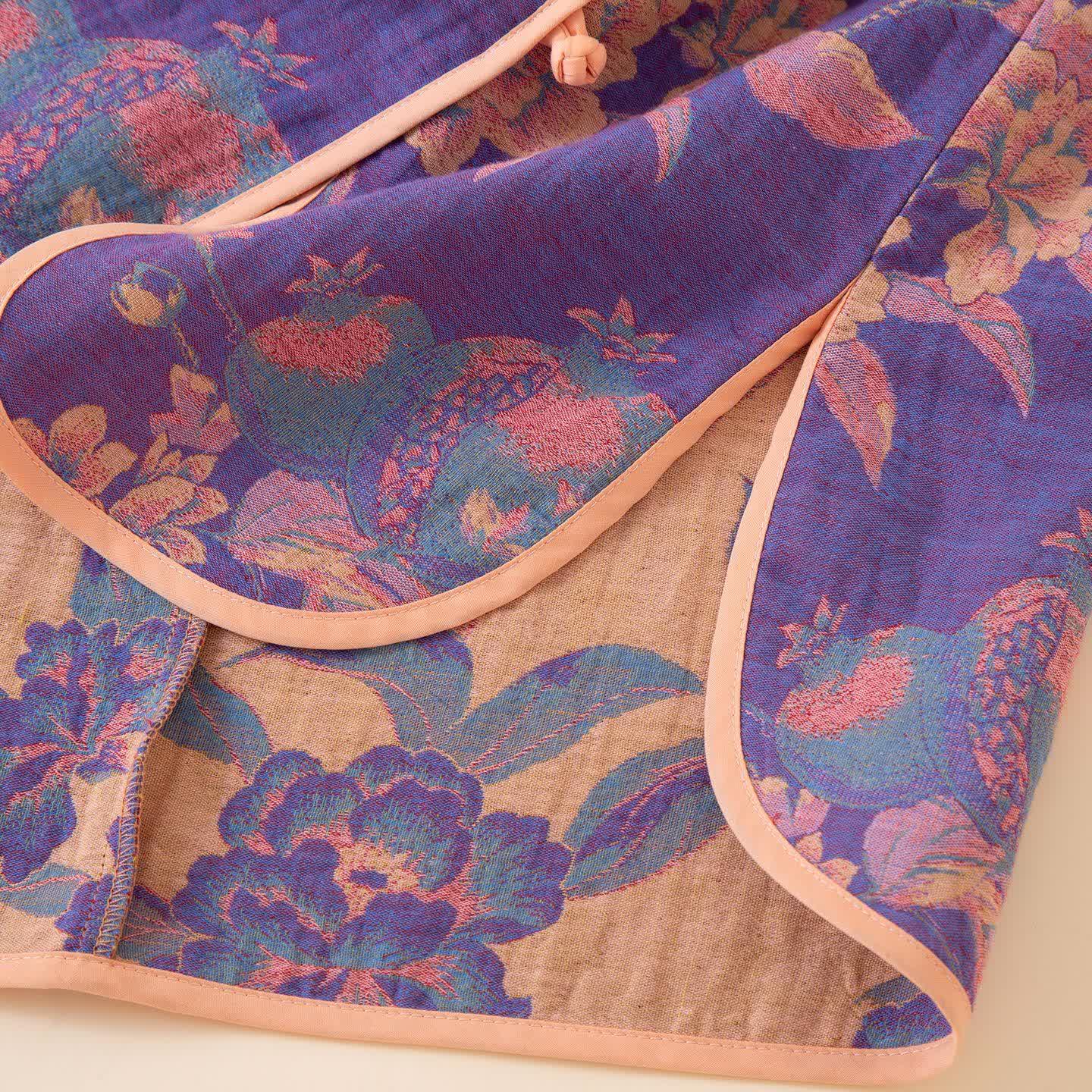 Vêtements de nuit en coton de style oriental avec pivoine et grenade - image 6