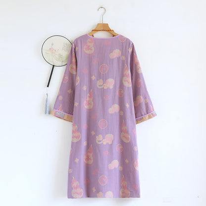 Chemise de nuit ample en gaze de pur coton - image 2