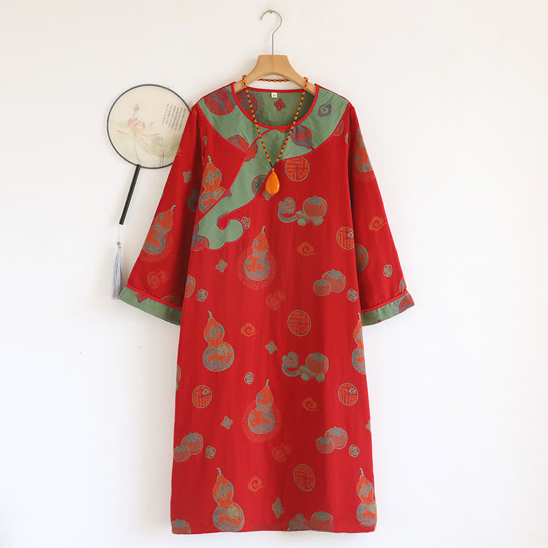 Chemise de nuit ample en gaze de pur coton - Rouge - XL - image 11