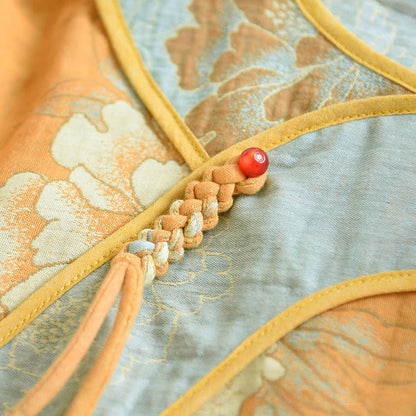 Pyjama en gaze de coton à motif pivoine et papillon (jacquard) - image 5