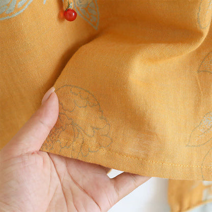 Pyjama en gaze de coton à motif pivoine et papillon (jacquard) - image 12