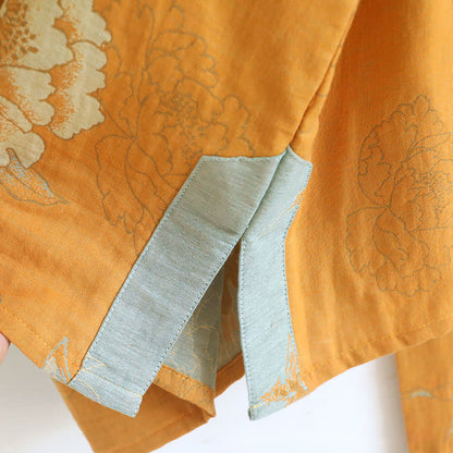 Pyjama en gaze de coton à motif pivoine et papillon (jacquard) - image 9