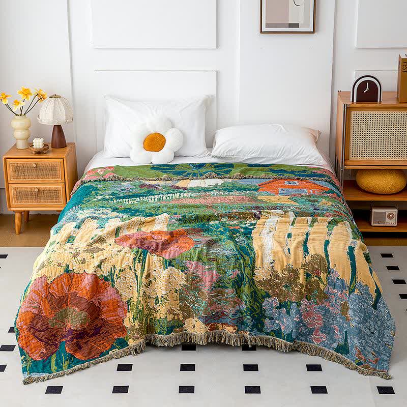 Couette florale vintage en coton biologique - 200cm x 230cm - image 1
