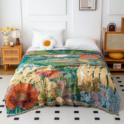Couette florale vintage en coton biologique - 200cm x 230cm - image 1