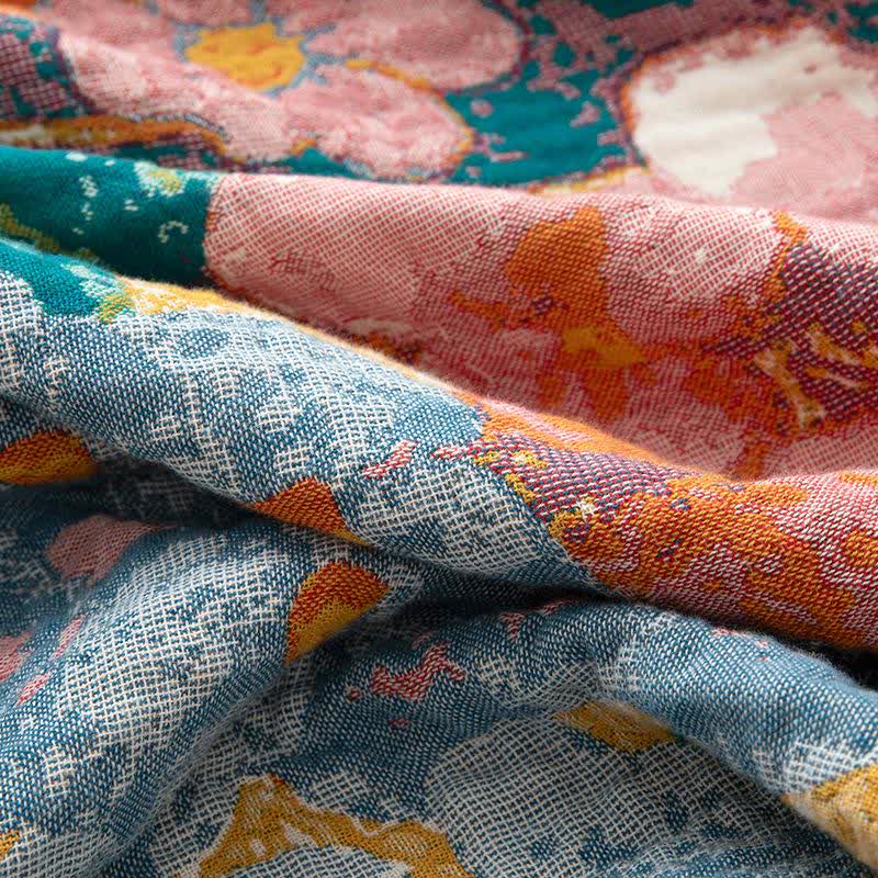 Couette en gaze de coton biologique à motif de fleurs de pêcher - image 6