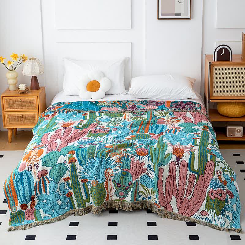 Couette cactus en gaze de coton biologique - 230 cm x 250 cm - image 1