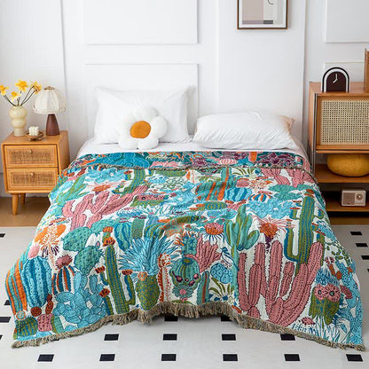Couette cactus en gaze de coton biologique - 230 cm x 250 cm - image 1