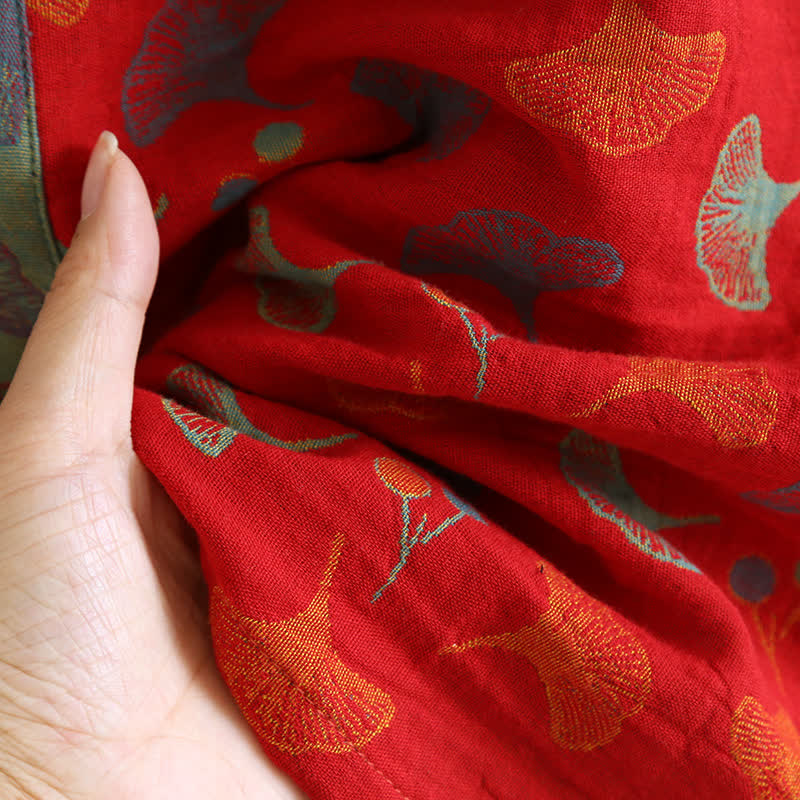 Peignoir kimono bicolore en gaze de coton ginkgo - image 18