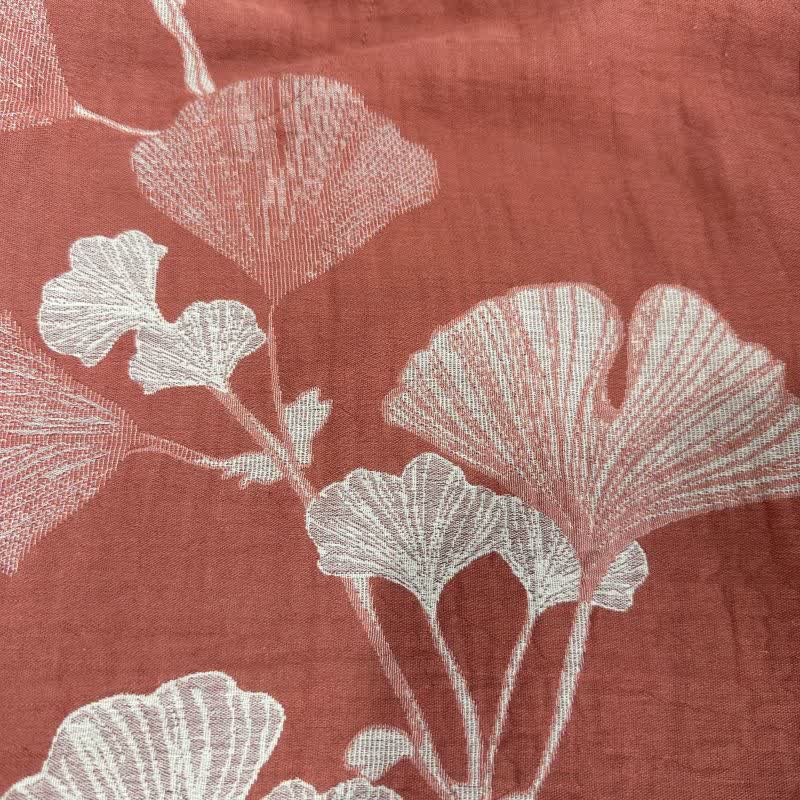 Short de pyjama en coton jacquard à motifs de feuilles de ginkgo - image 5