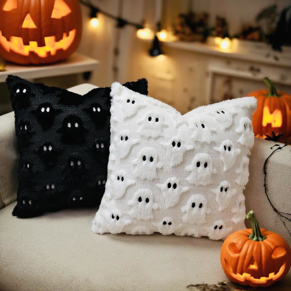 Taies d'oreiller brodées fantômes d'Halloween (2 pièces) - image 3