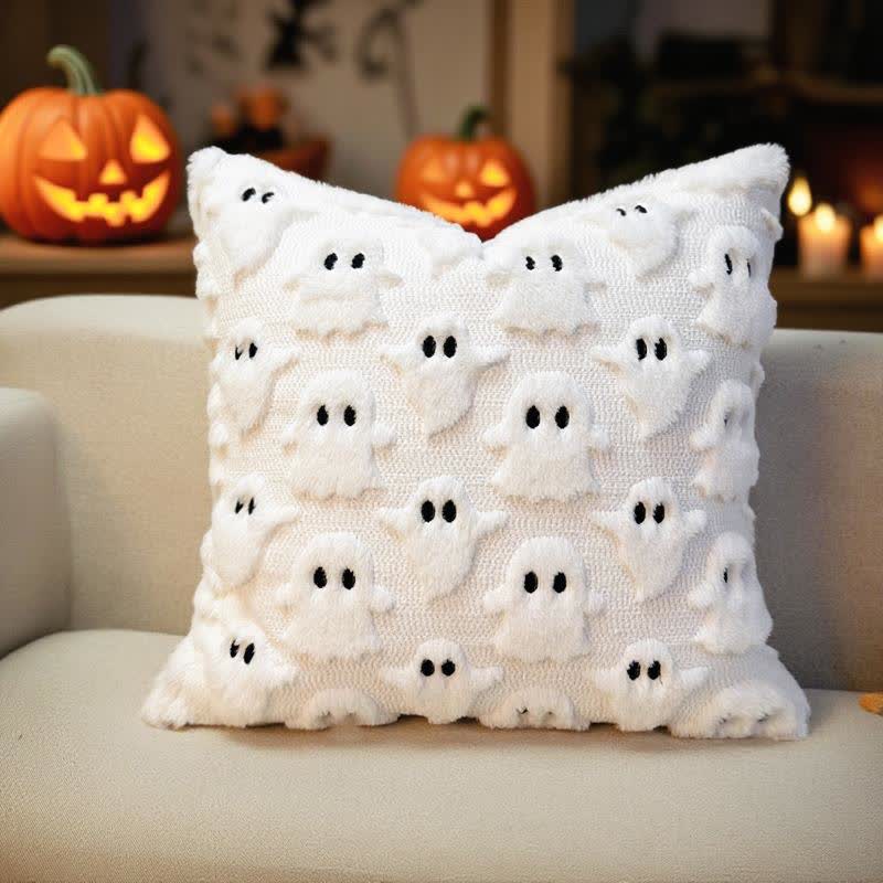 Taies d'oreiller brodées fantômes d'Halloween (2 pièces) - 2x blanc - 45cm x 45cm - image 4