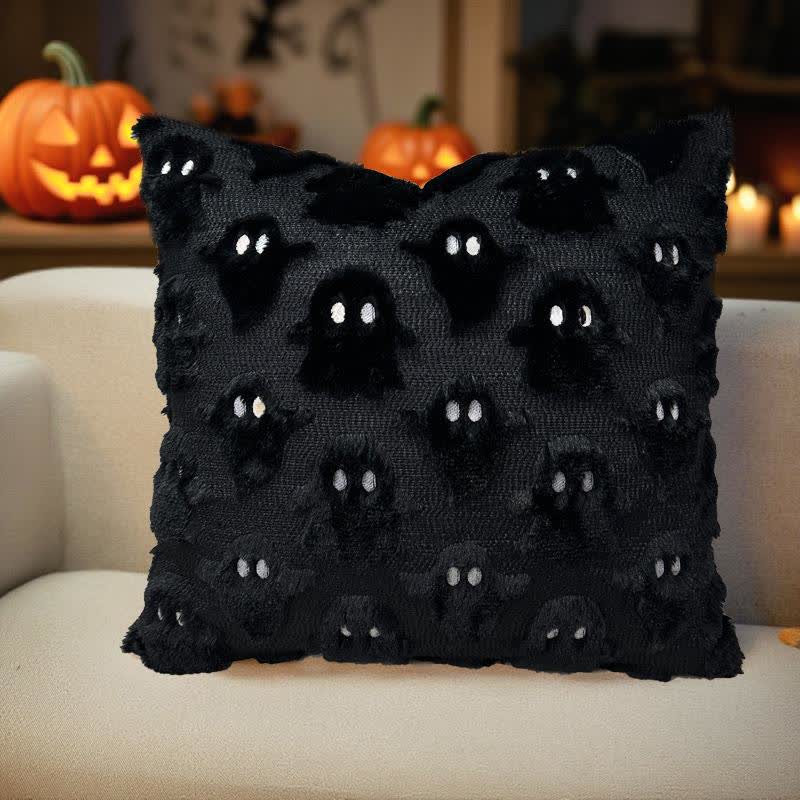 Taies d'oreiller brodées fantômes d'Halloween (2 pièces) - 2x Noir - 45cm x 45cm - image 6