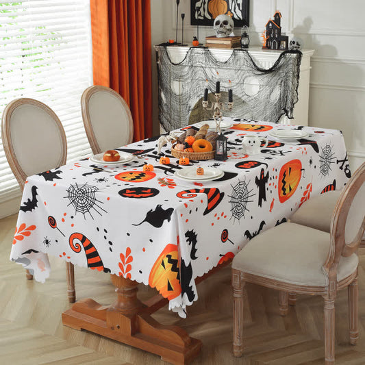 Nappe avec imprimé fantôme citrouille d'Halloween - rectangle - 150cm x 300cm - image 1