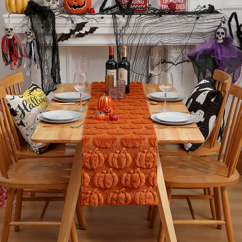 Chemin de table matelassé 3D avec citrouille d'Halloween - caramel - 33 cm x 275 cm - image 7