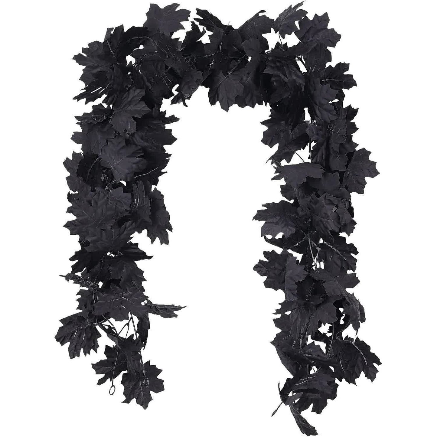 Guirlande de feuilles d'érable artificielles noires pour Halloween - 3 PIÈCES - 170 cm - image 3