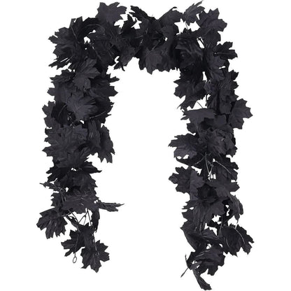 Guirlande de feuilles d'érable artificielles noires pour Halloween - 3 PIÈCES - 170 cm - image 3