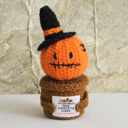 Décoration d'Halloween en pot crochetée - citrouille - 3 PIÈCES - 16*6cm - image 6