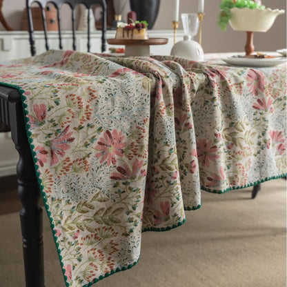 Nappe vintage à motif jacquard de lys roses - image 7