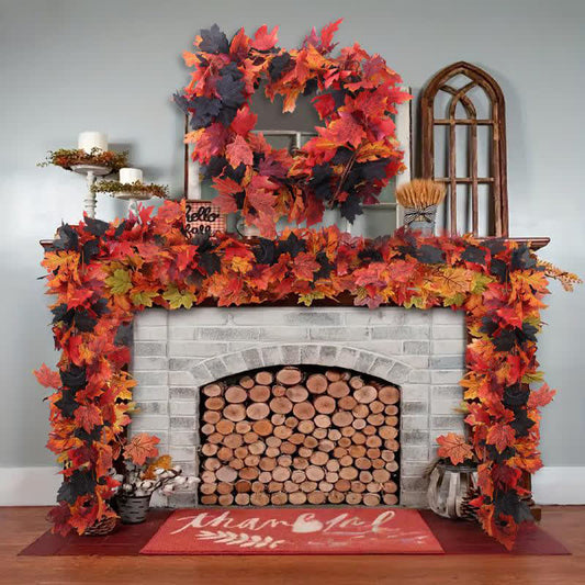 Guirlande de vigne artificielle en feuilles d'érable pour Halloween - 3 PIÈCES - 172 cm - image 1