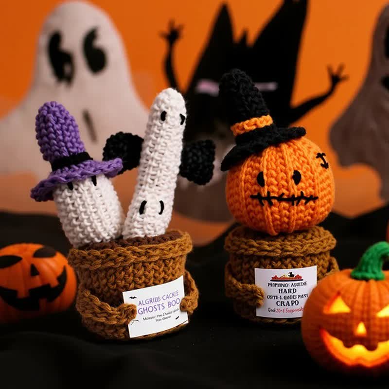 Décoration d'Halloween en pot crochetée - image 1