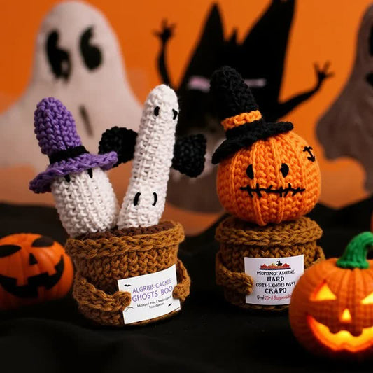 Décoration d'Halloween en pot crochetée - image 1