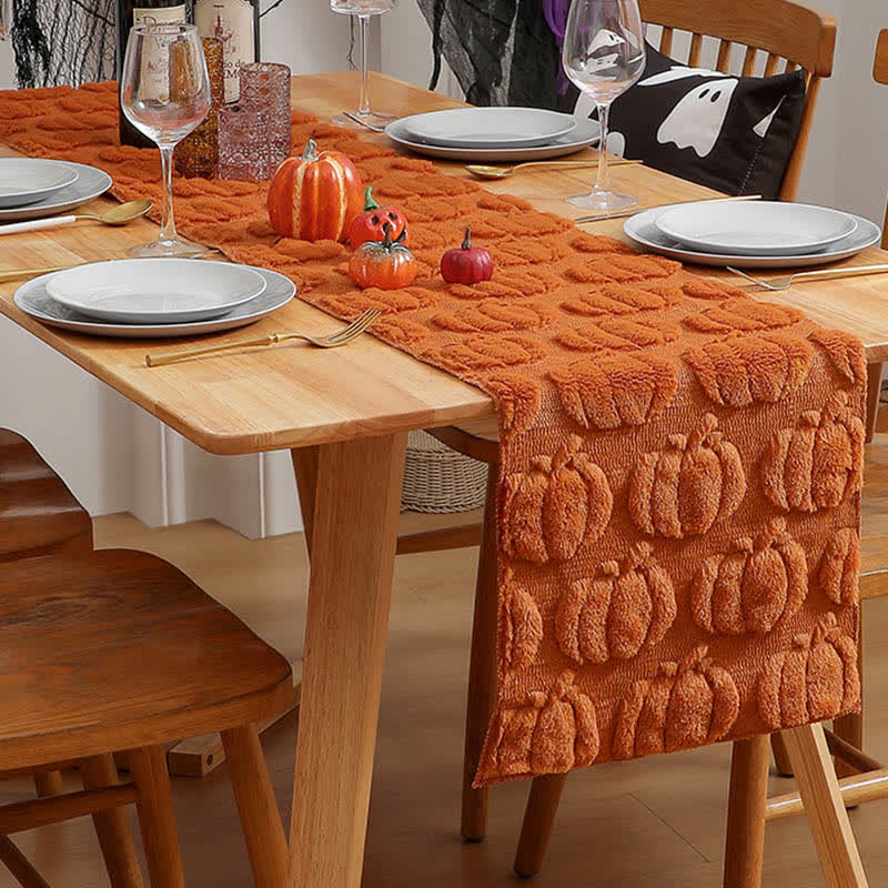Chemin de table matelassé 3D avec citrouille d'Halloween - image 9