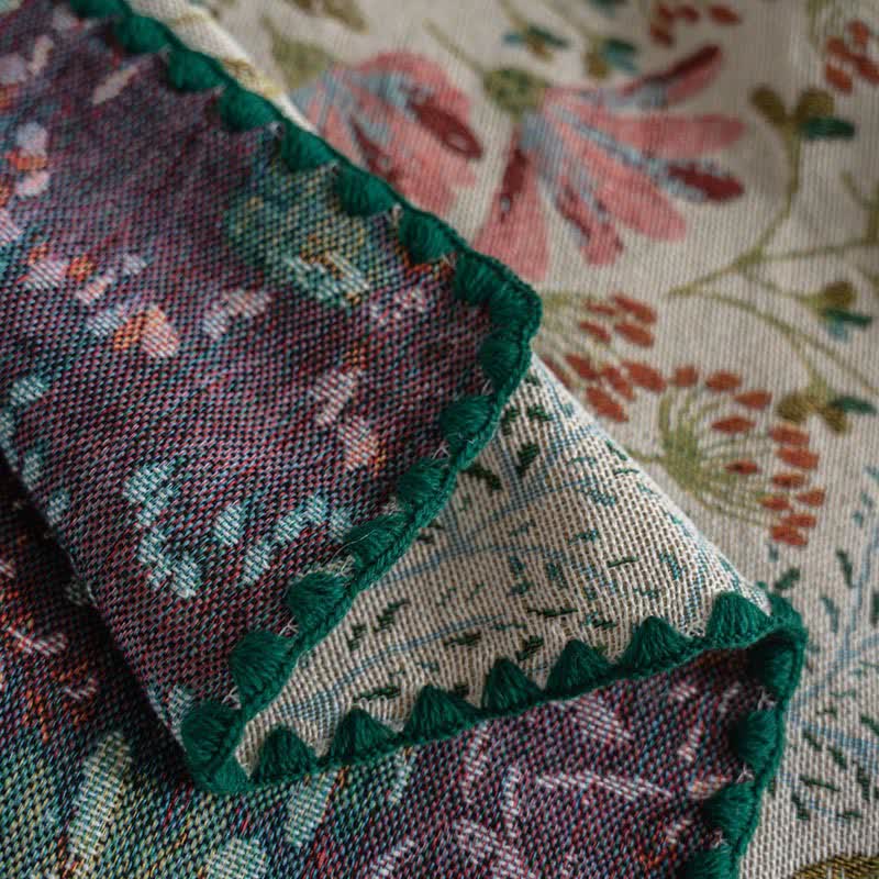 Nappe vintage à motif jacquard de lys roses - image 9
