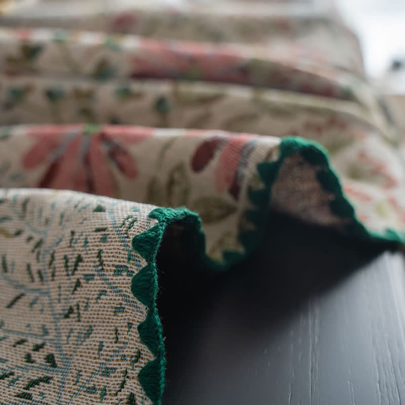 Nappe vintage à motif jacquard de lys roses - image 8