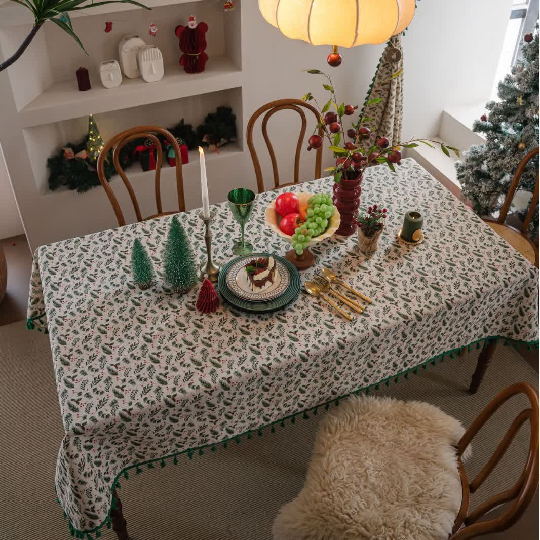 Nappe à imprimé baies de pin de Noël - image 3