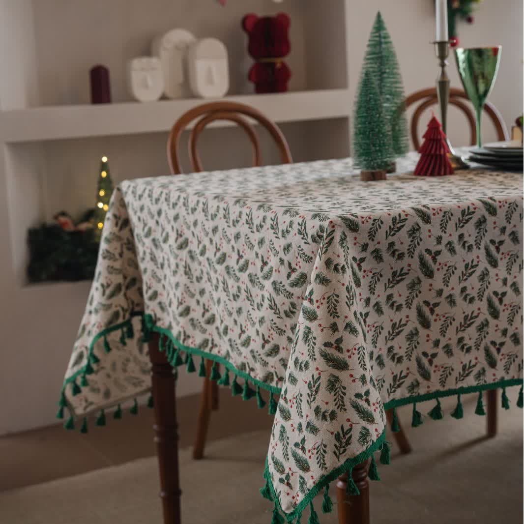 Nappe à imprimé baies de pin de Noël - image 4