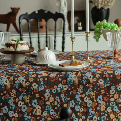 Nappe jacquard à motif floral rétro - image 3