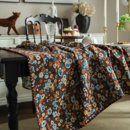 Nappe jacquard à motif floral rétro - image 4