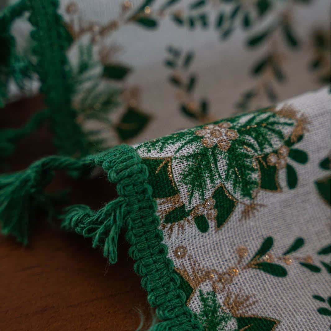 Nappe à imprimé floral de Noël et edelweiss - image 5