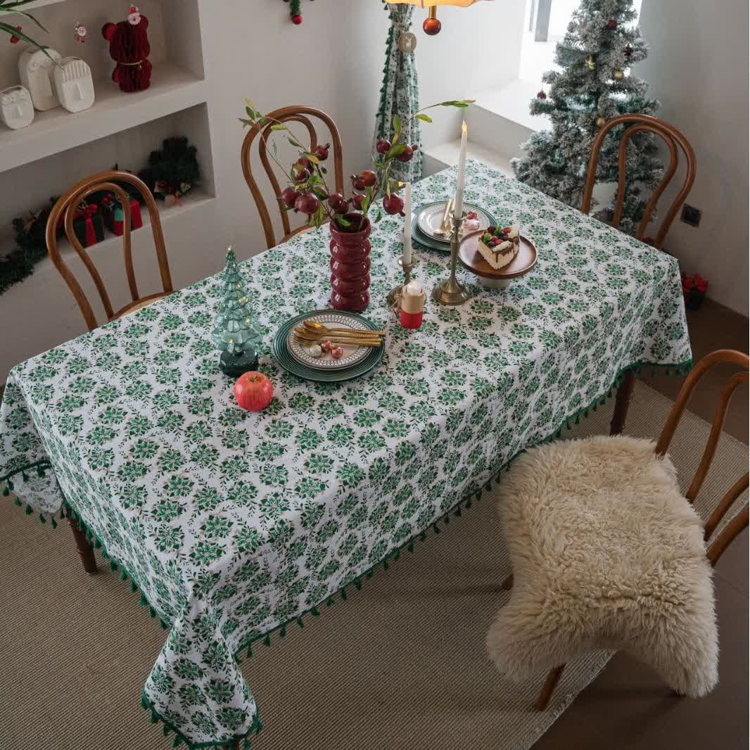 Nappe à imprimé floral de Noël et edelweiss - image 3