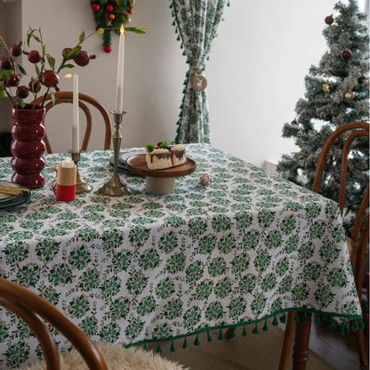 Nappe à imprimé floral de Noël et edelweiss - image 4
