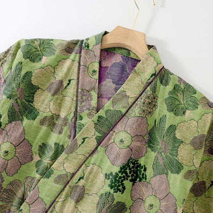 Ensemble de vêtements d'intérieur style kimono à imprimé fleur de pêcher - image 3