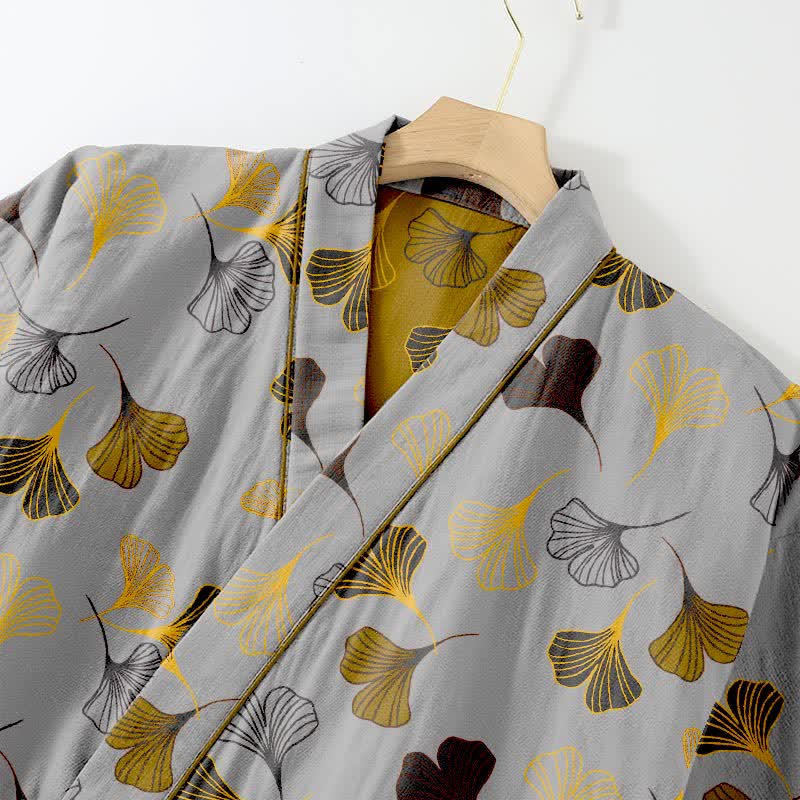 Ensemble kimono loungewear Ginkgo en gaze de coton - image 25
