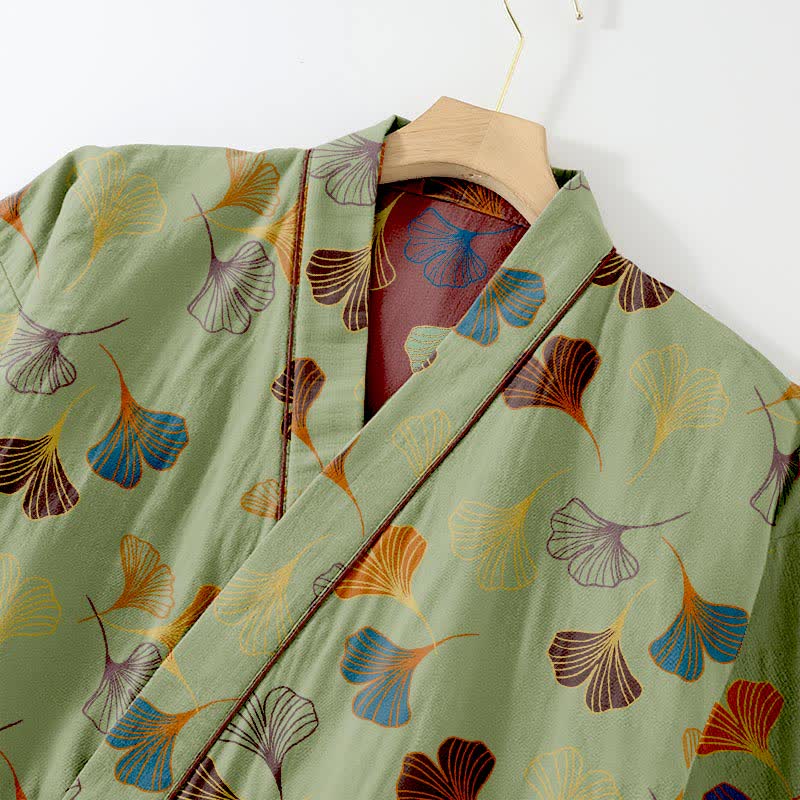 Ensemble kimono loungewear Ginkgo en gaze de coton - image 34