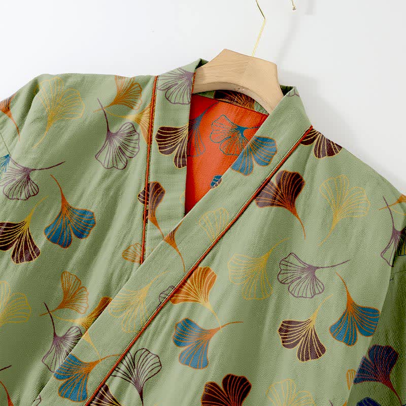 Ensemble kimono loungewear Ginkgo en gaze de coton - image 13