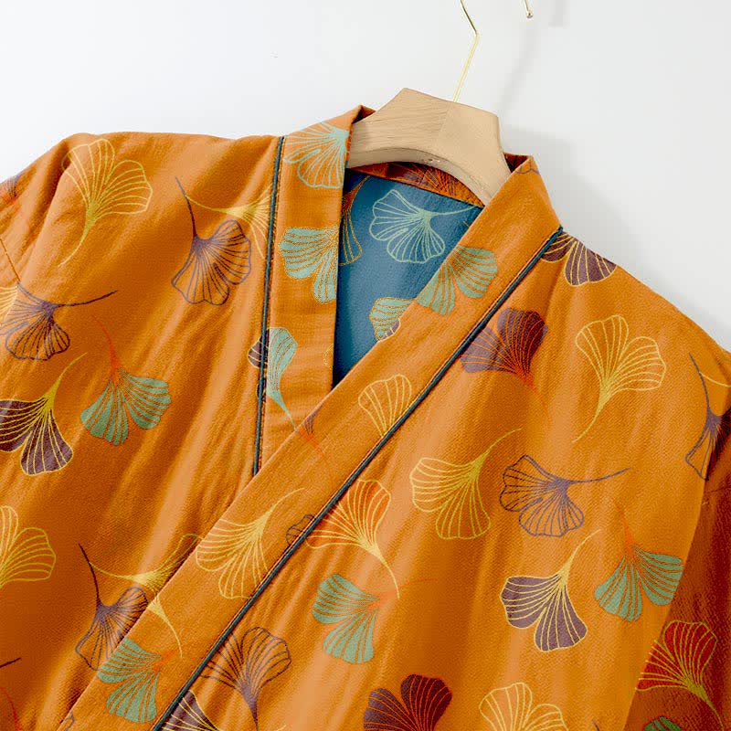 Ensemble kimono loungewear Ginkgo en gaze de coton - image 10