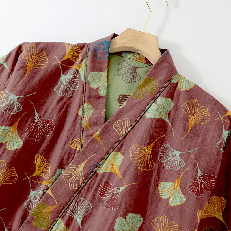 Ensemble kimono loungewear Ginkgo en gaze de coton - image 31