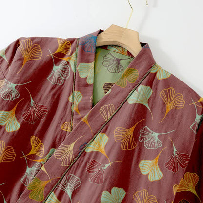 Ensemble kimono loungewear Ginkgo en gaze de coton - image 31