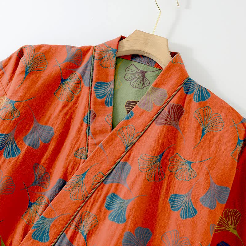 Ensemble kimono loungewear Ginkgo en gaze de coton - image 16