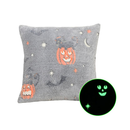 Coussin en flanelle lumineux d'Halloween - D - Taie d'oreiller avec noyau - 45cm x 45cm - image 10