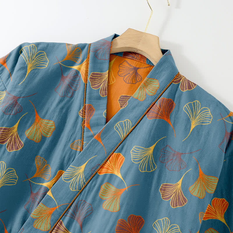 Ensemble kimono loungewear Ginkgo en gaze de coton - image 7