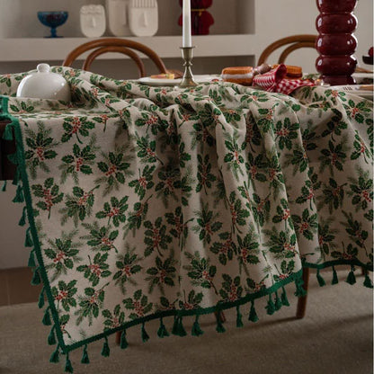 Nappe à imprimé feuilles de houx de Noël - image 4