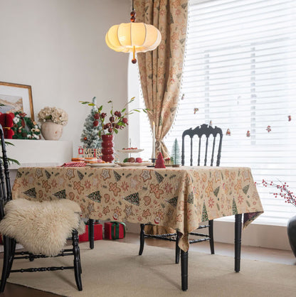 Sapin de Noël et bonhomme en pain d'épices, nappe de Noël - image 2