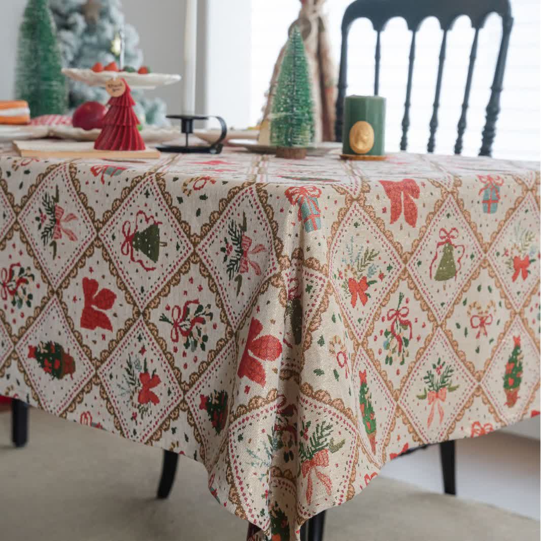Nappe de Noël avec motif sapin et nœud - 140cm x 260cm - image 4